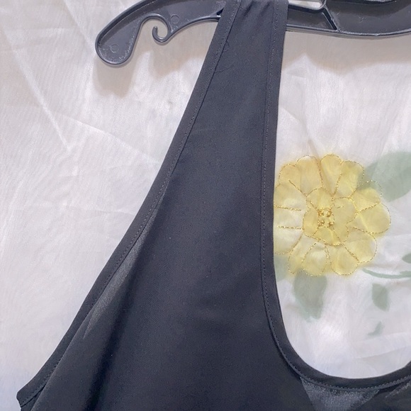 PAINTED THREADS BLK CHIFFON POLYESTER A-LINE SLIP DRESS SZ M - Picture 4 of 9